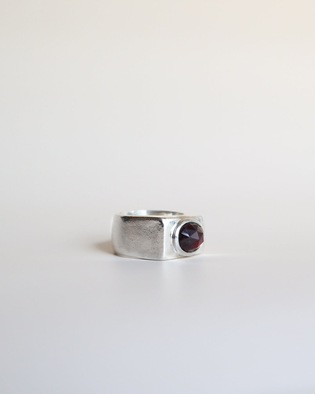 Garnet Blocky Signet Ring