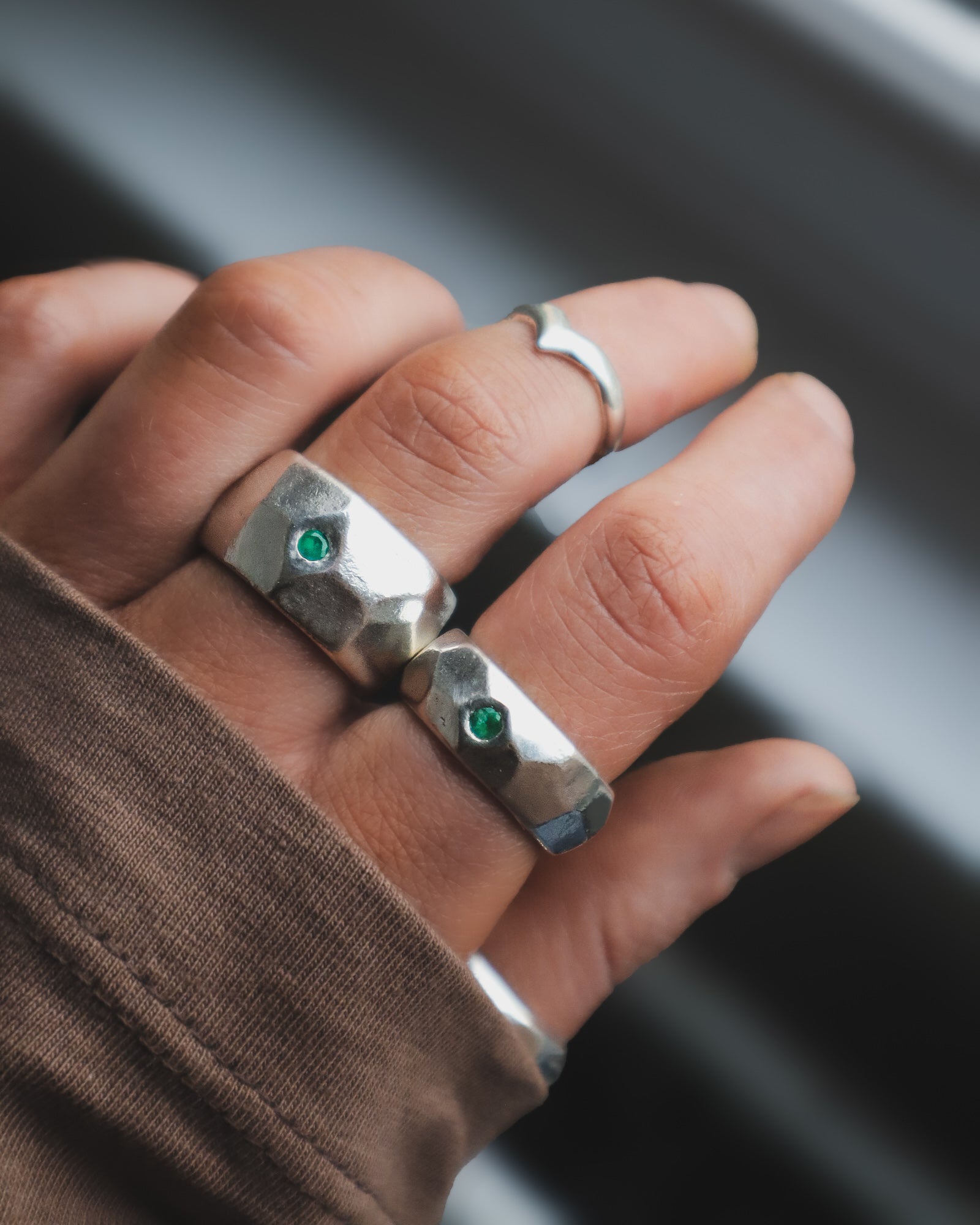 Original Rugged Band with Emerald